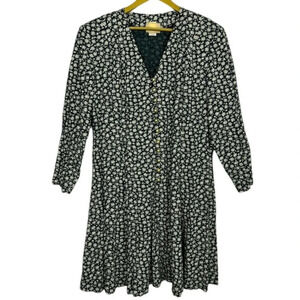 Vintage Lady Katie Micro Floral Midi Dress Size 18 Green Prairie Cottage A-Line